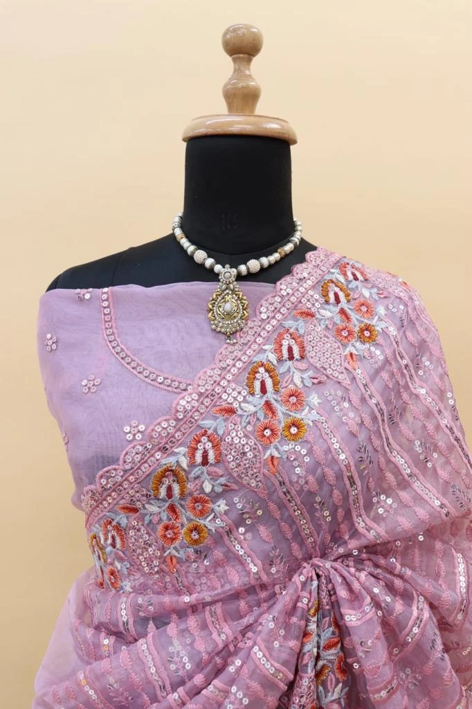Bt Meera Heavy Organza Silk Wholesale Fancy Saree — Wholesale Sarees, MPA wholesale from Surat - Gallery Image 2
